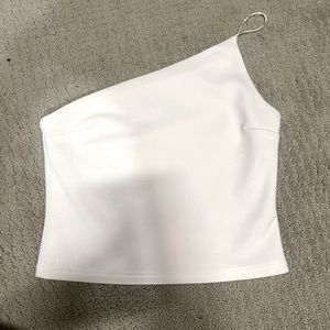Princess Polly white one shoulder crop